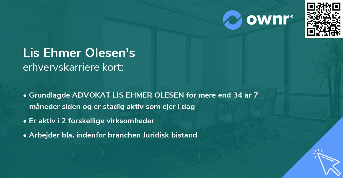 Lis Ehmer Olesen's erhvervskarriere kort