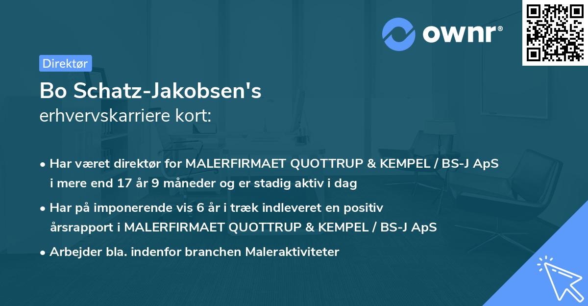 Bo Schatz-Jakobsen's erhvervskarriere kort