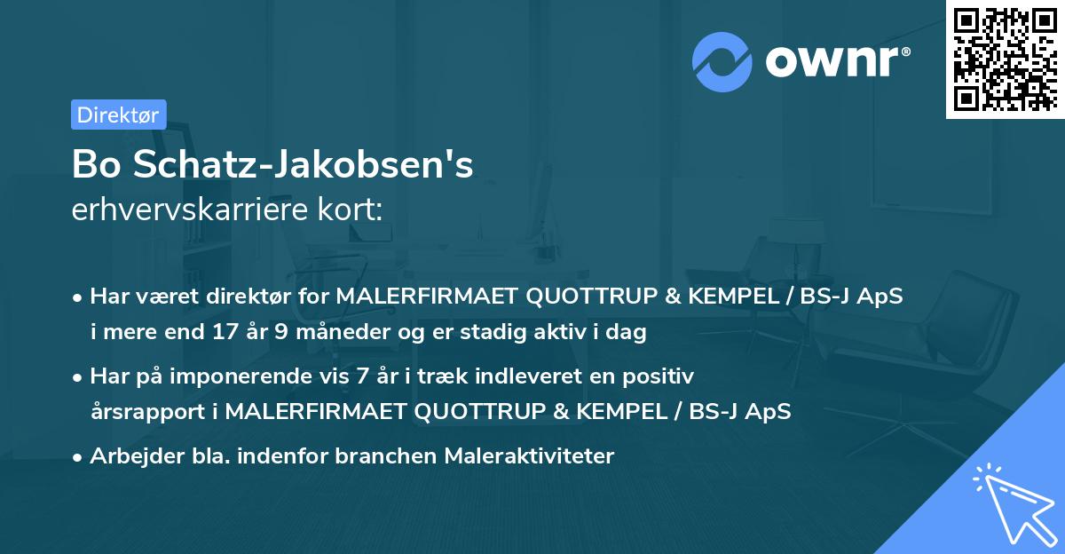 Bo Schatz-Jakobsen's erhvervskarriere kort