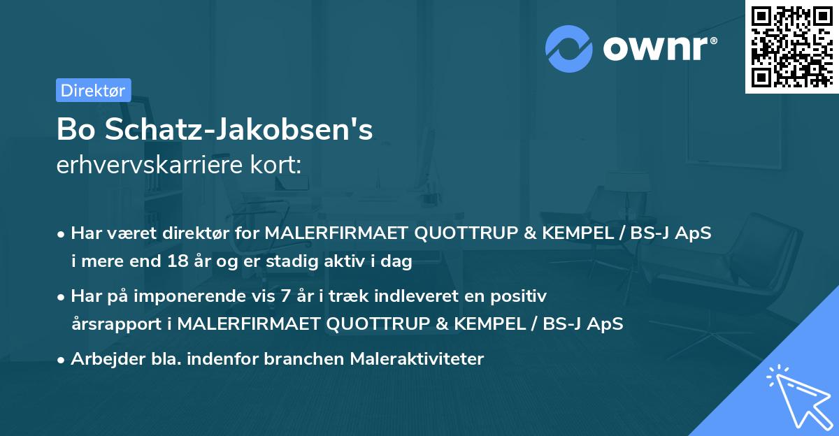 Bo Schatz-Jakobsen's erhvervskarriere kort