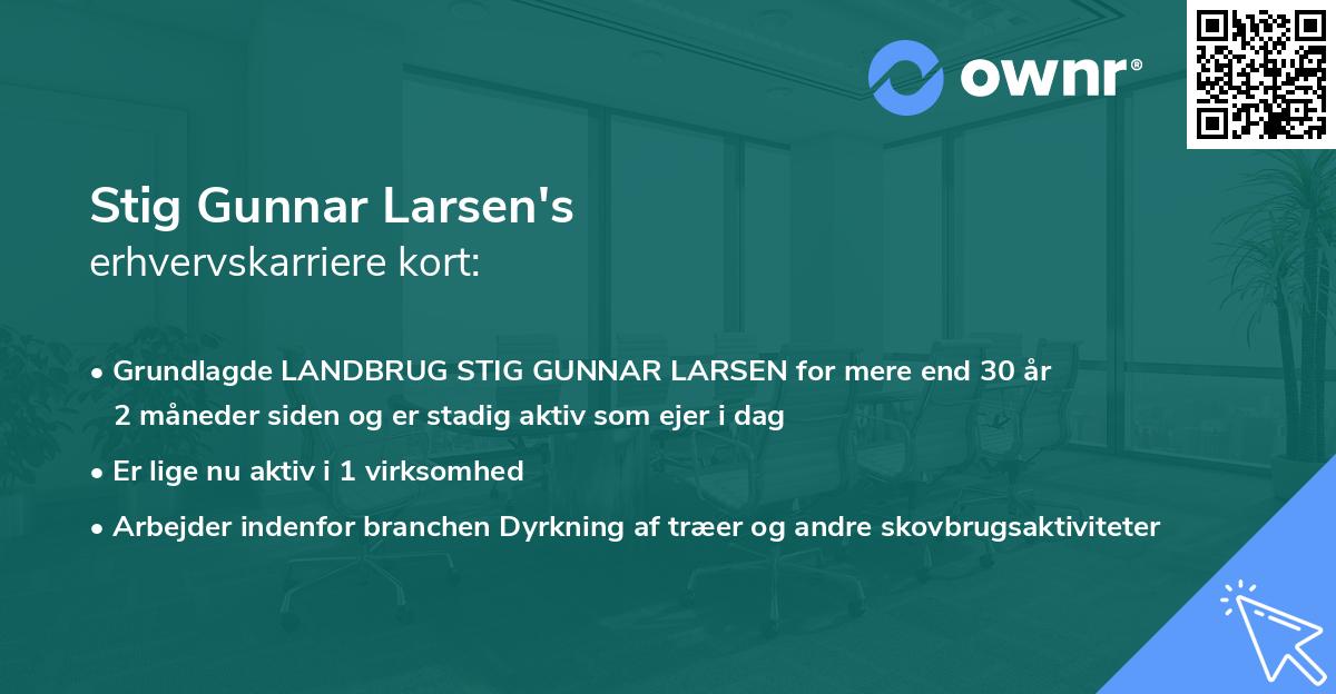 Stig Gunnar Larsen's erhvervskarriere kort