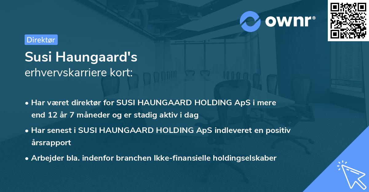 Susi Haungaard's erhvervskarriere kort