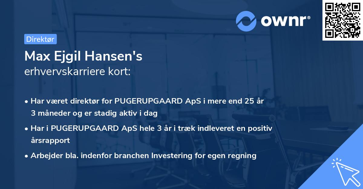 Max Ejgil Hansen's erhvervskarriere kort