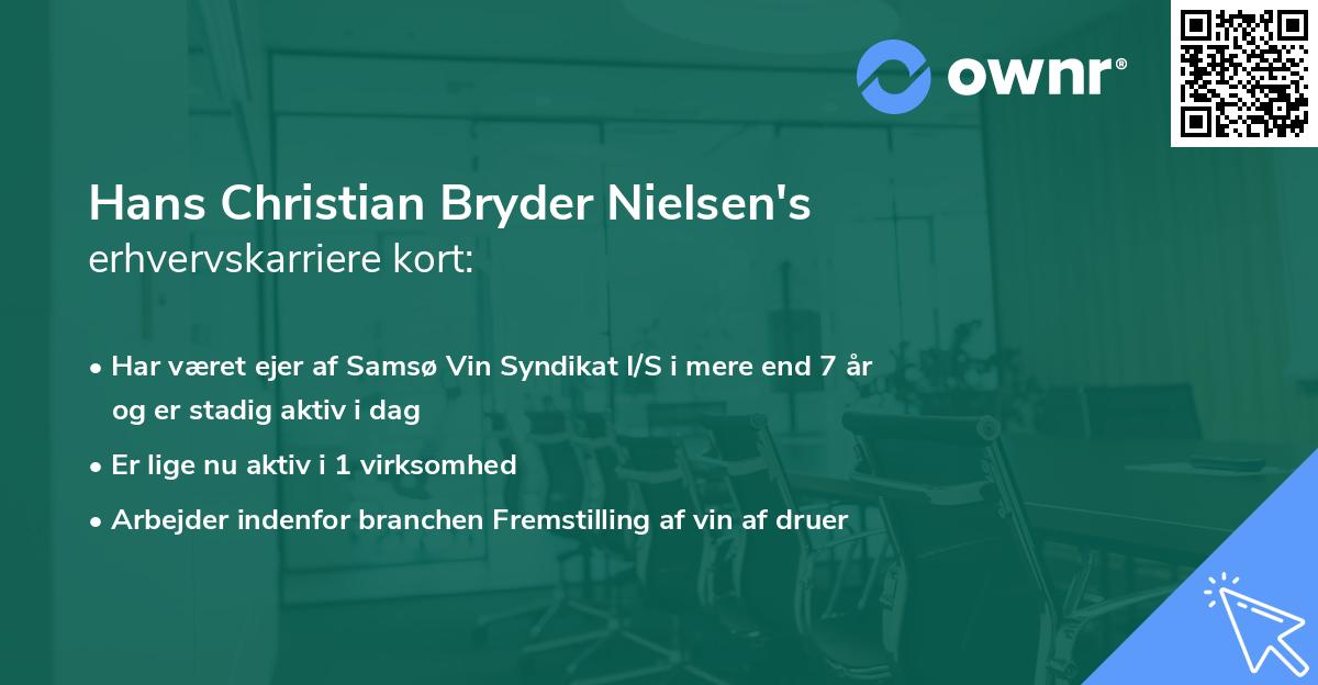 Hans Christian Bryder Nielsen's erhvervskarriere kort