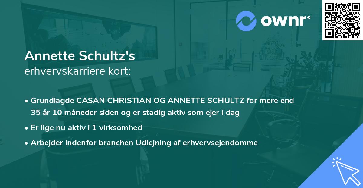 Annette Schultz's erhvervskarriere kort