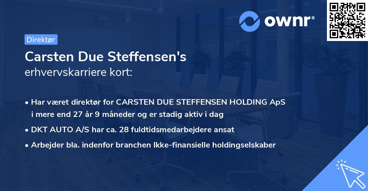 Carsten Due Steffensen's erhvervskarriere kort
