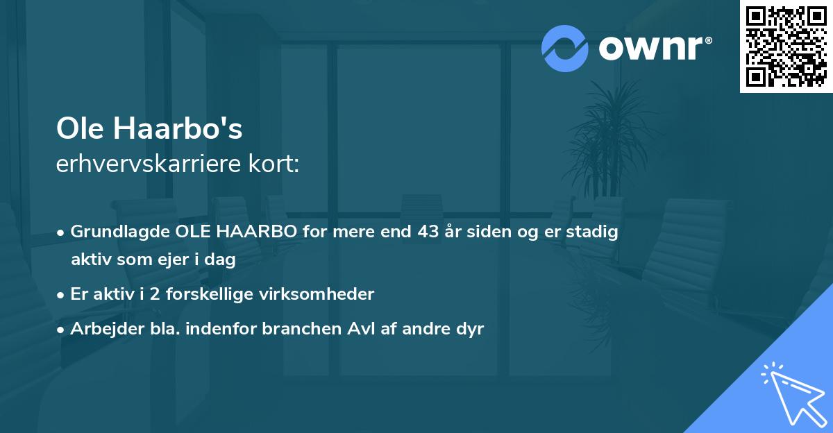 Ole Haarbo's erhvervskarriere kort