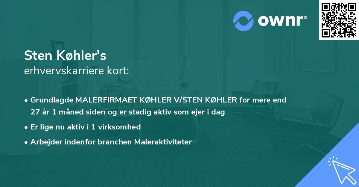 Sten Køhler's erhvervskarriere kort
