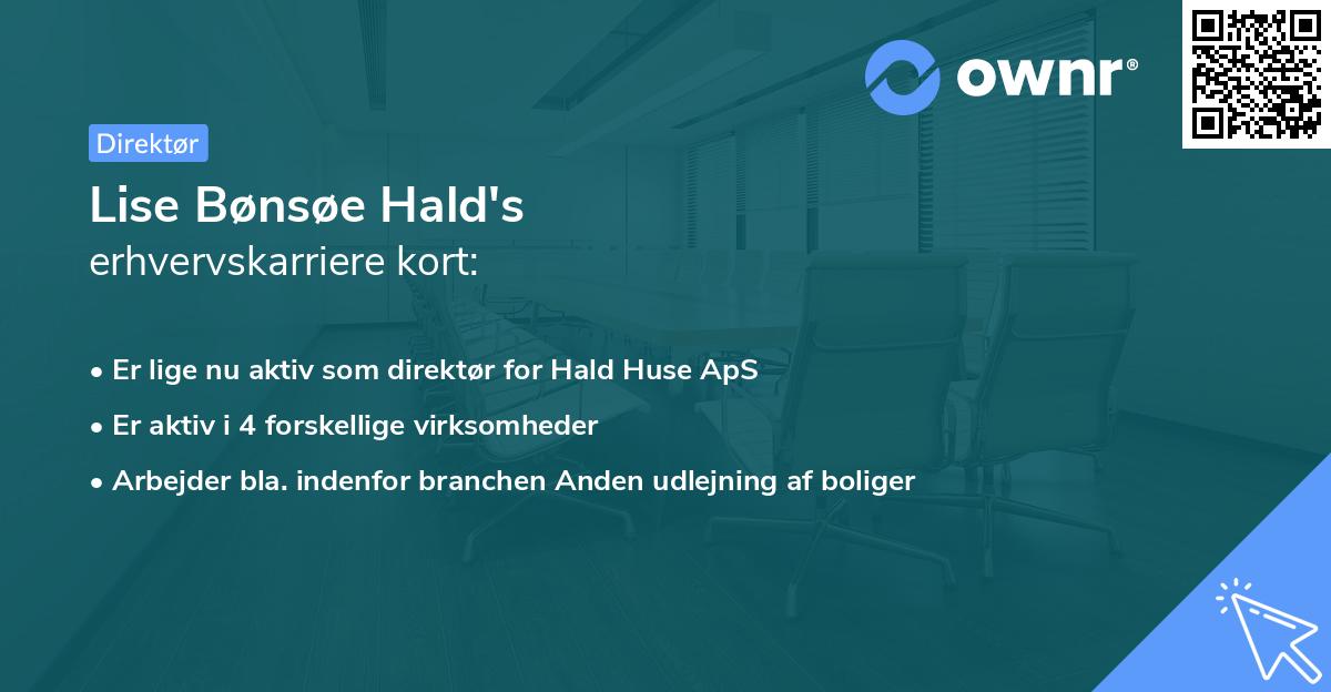 Lise Bønsøe Hald's erhvervskarriere kort