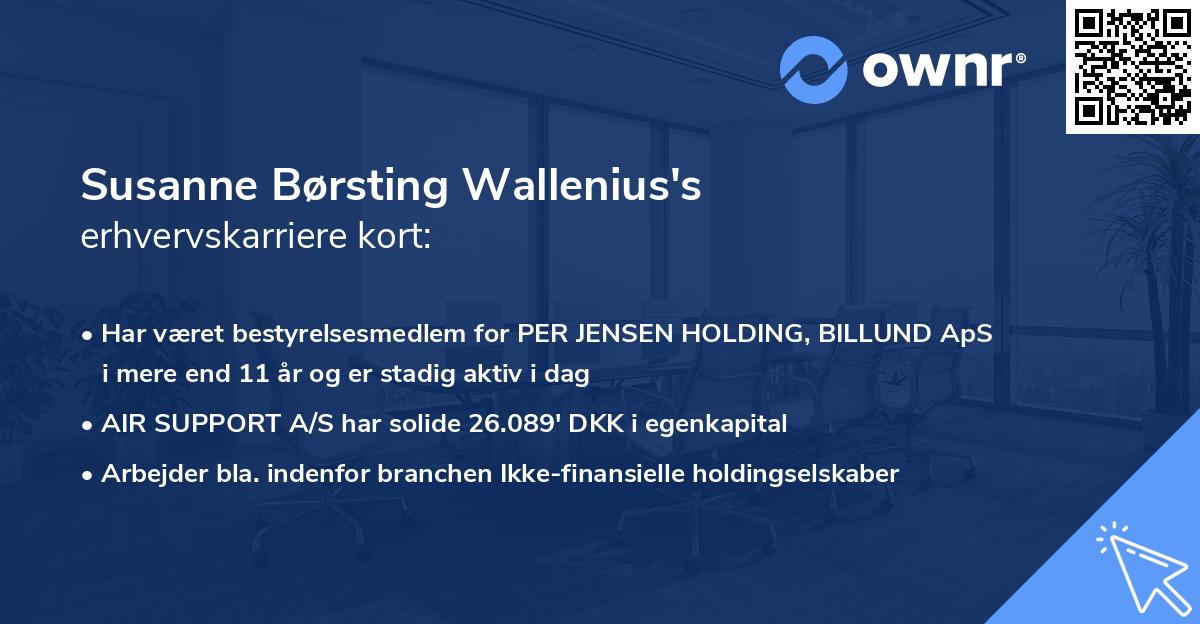 Susanne Børsting Wallenius's erhvervskarriere kort