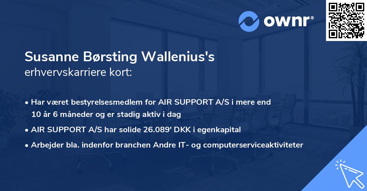 Susanne Børsting Wallenius's erhvervskarriere kort