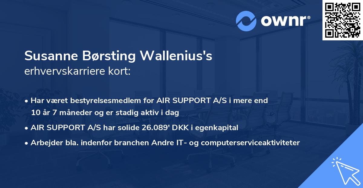 Susanne Børsting Wallenius's erhvervskarriere kort