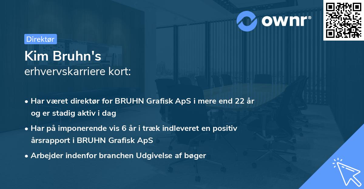Kim Bruhn's erhvervskarriere kort
