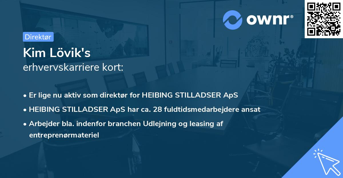 Kim Lövik's erhvervskarriere kort