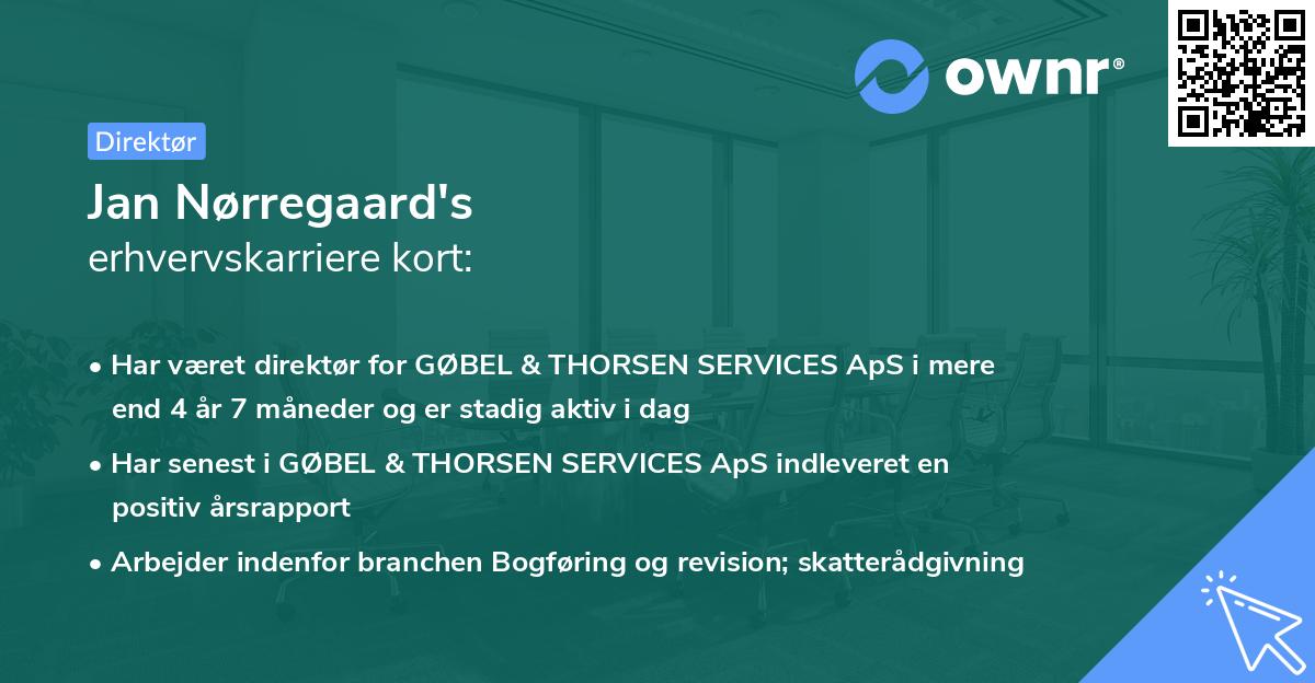 Jan Nørregaard's erhvervskarriere kort