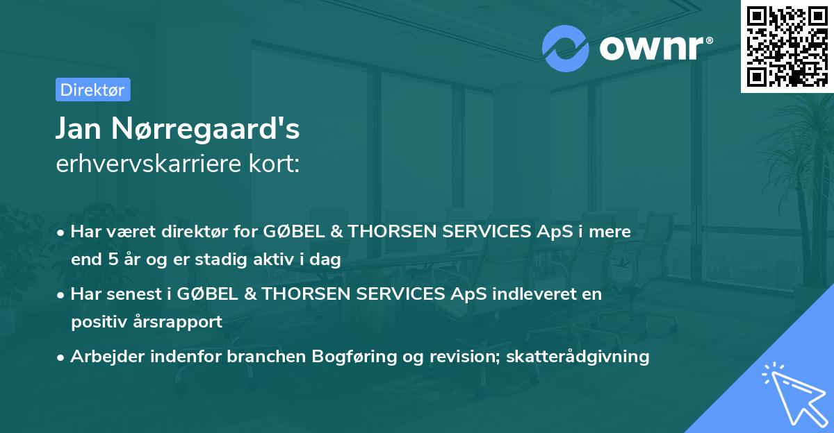 Jan Nørregaard's erhvervskarriere kort