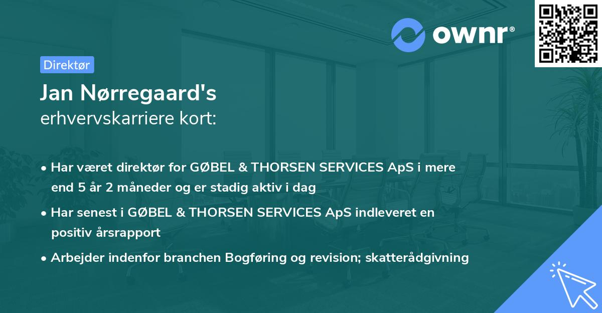 Jan Nørregaard's erhvervskarriere kort