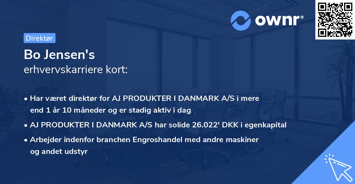 Bo Jensen's erhvervskarriere kort