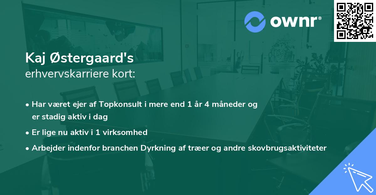 Kaj Østergaard's erhvervskarriere kort