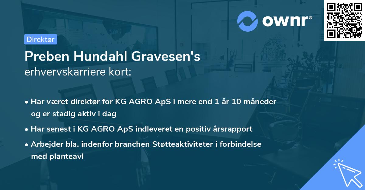 Preben Hundahl Gravesen's erhvervskarriere kort