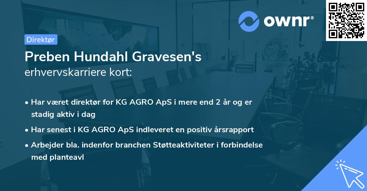 Preben Hundahl Gravesen's erhvervskarriere kort