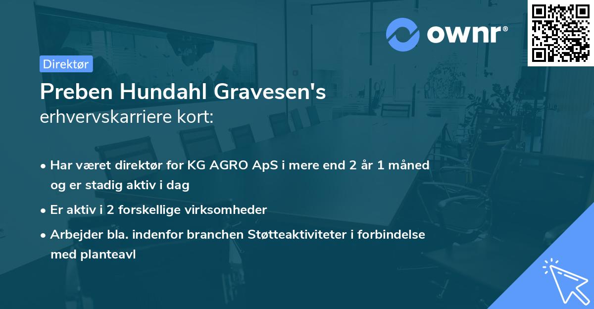 Preben Hundahl Gravesen's erhvervskarriere kort