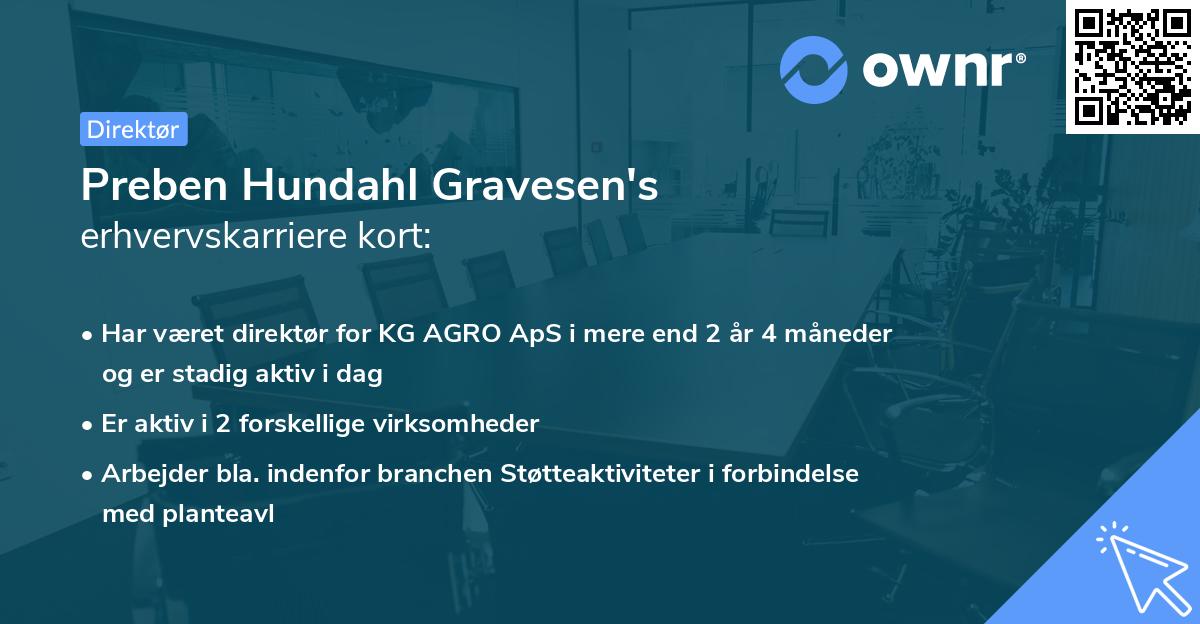 Preben Hundahl Gravesen's erhvervskarriere kort