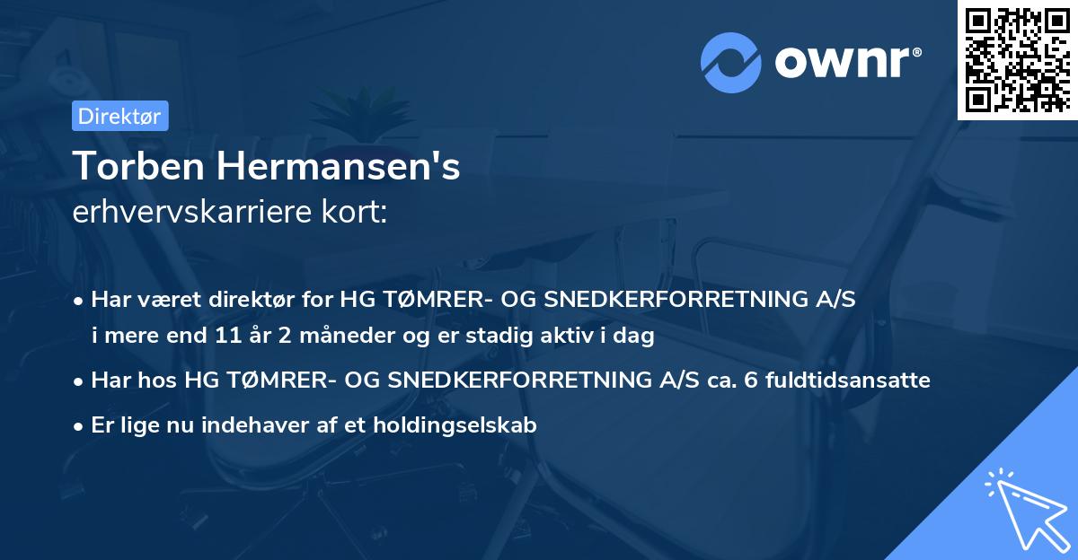 Torben Hermansen's erhvervskarriere kort