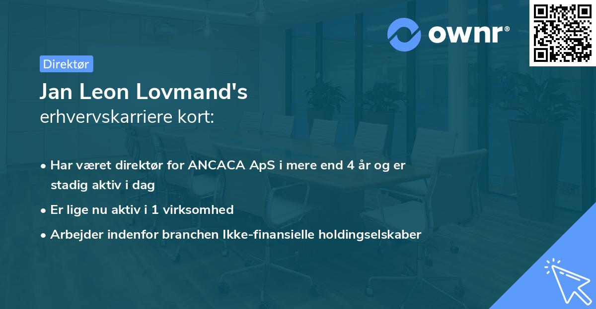 Jan Leon Lovmand's erhvervskarriere kort