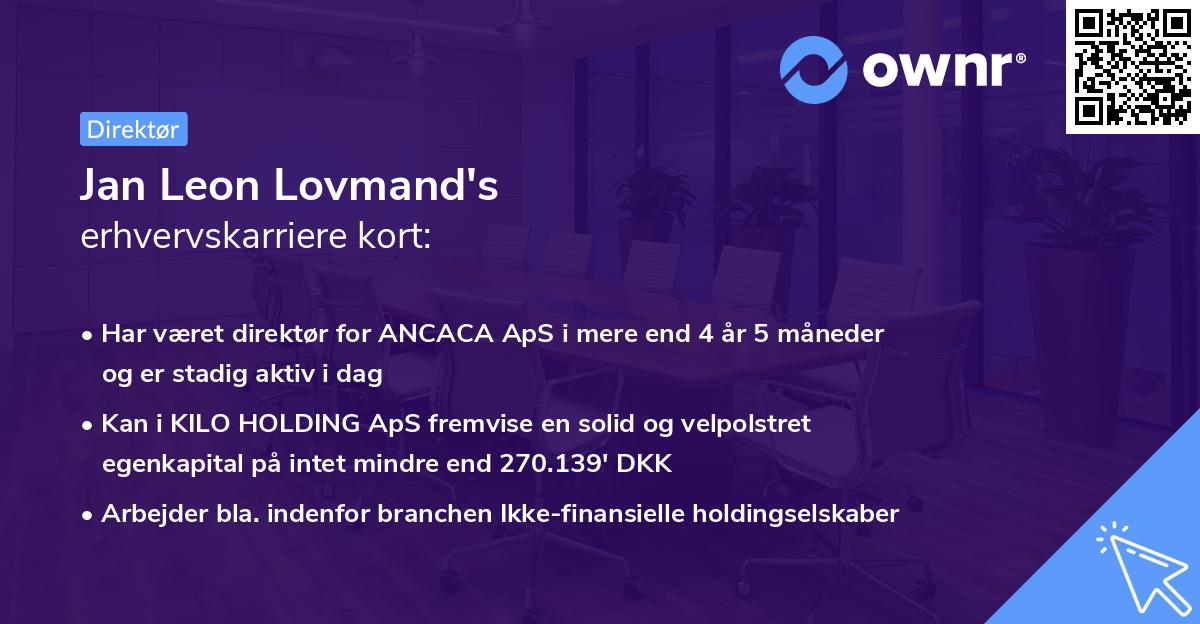 Jan Leon Lovmand's erhvervskarriere kort