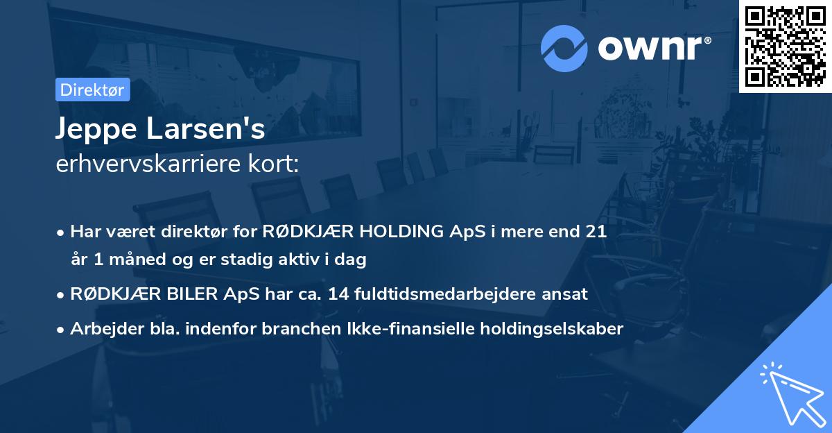 Jeppe Larsen's erhvervskarriere kort