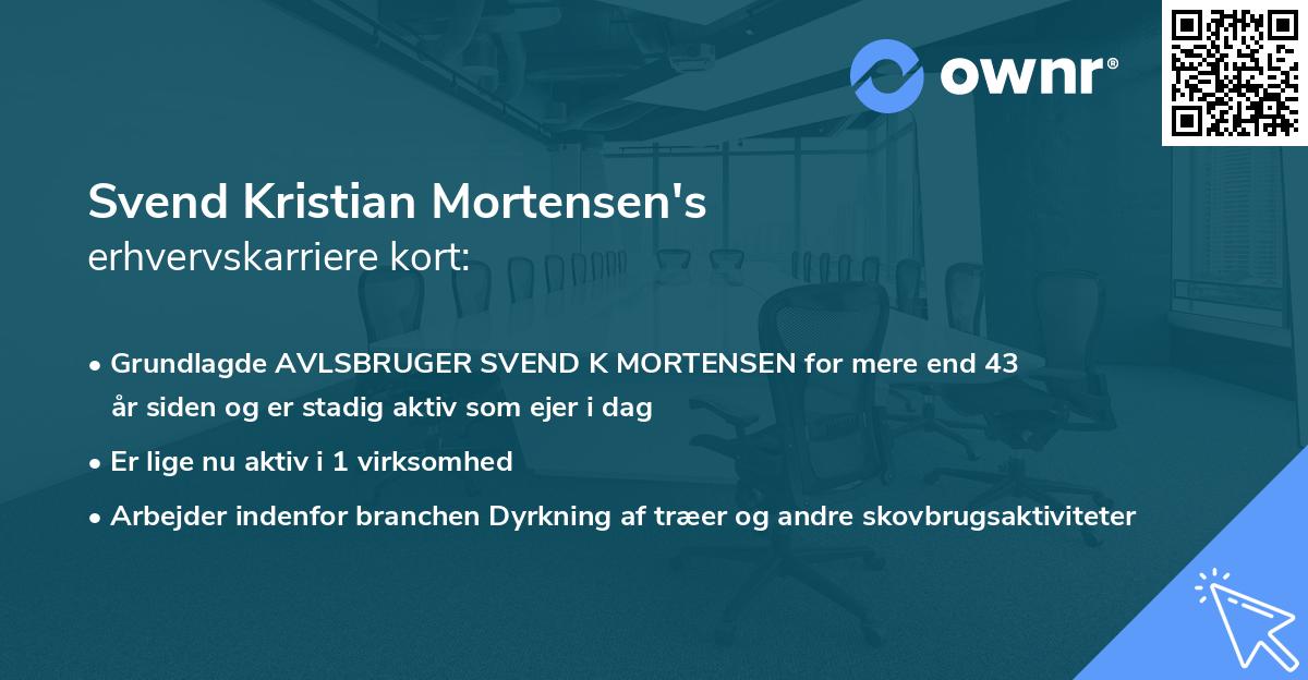 Svend Kristian Mortensen's erhvervskarriere kort