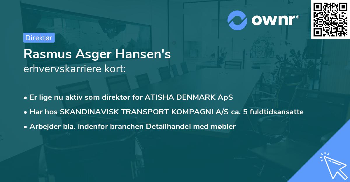 Rasmus Asger Hansen's erhvervskarriere kort