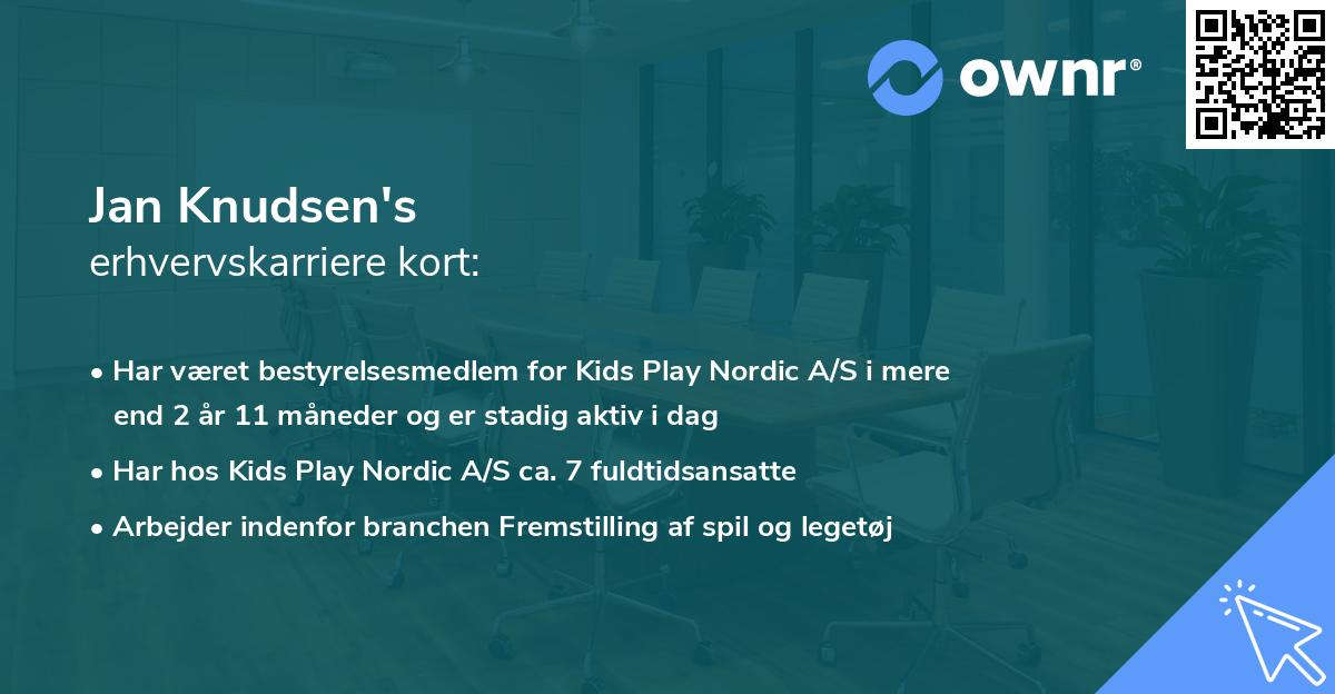 Jan Knudsen's erhvervskarriere kort