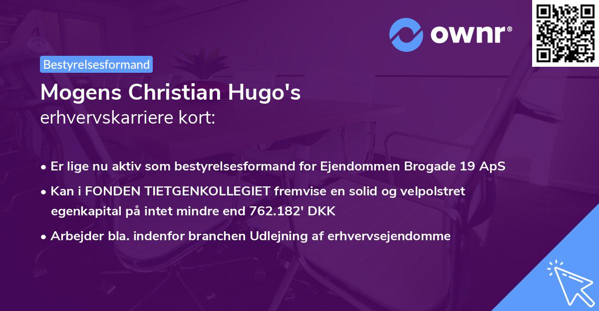 Mogens Christian Hugo's erhvervskarriere kort