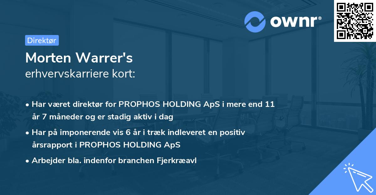 Morten Warrer's erhvervskarriere kort