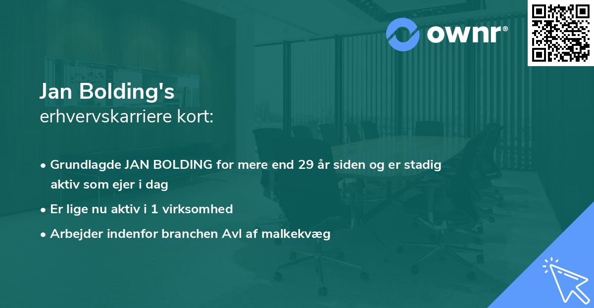 Jan Bolding's erhvervskarriere kort