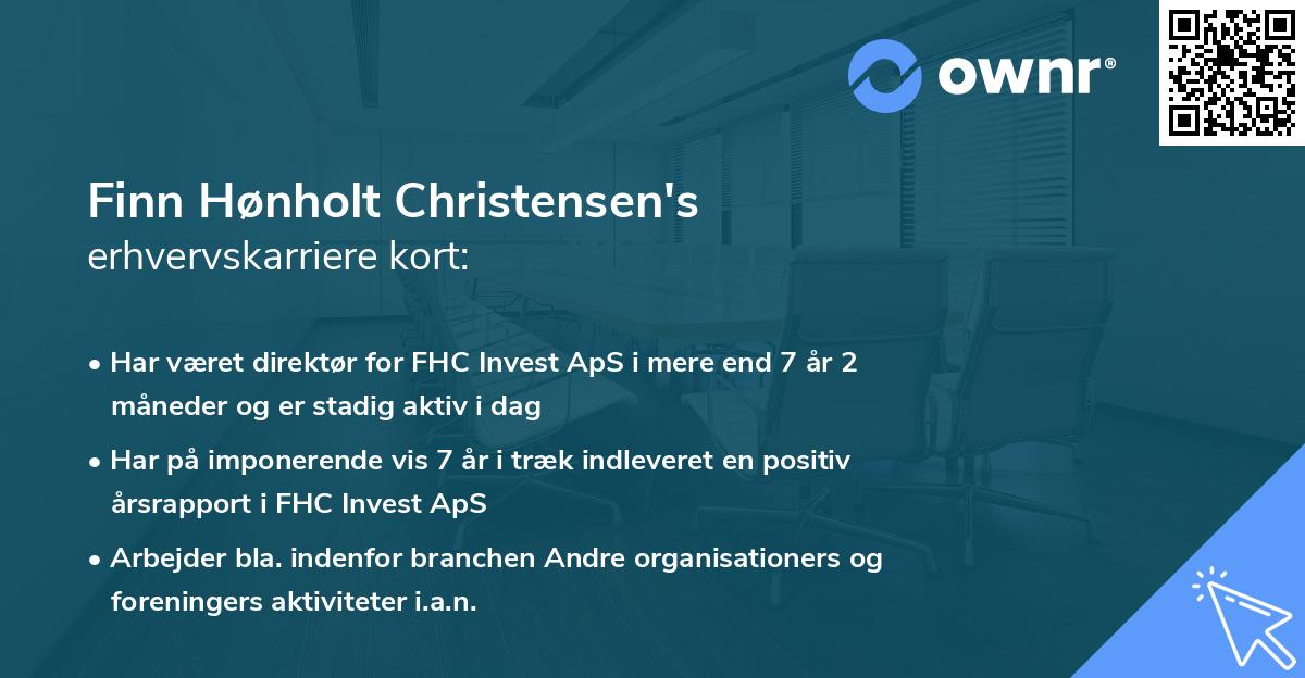 Finn Hønholt Christensen's erhvervskarriere kort