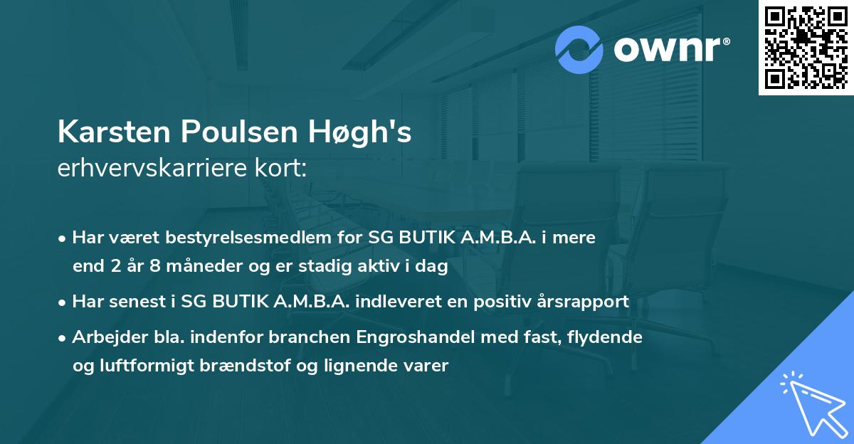 Karsten Poulsen Høgh's erhvervskarriere kort