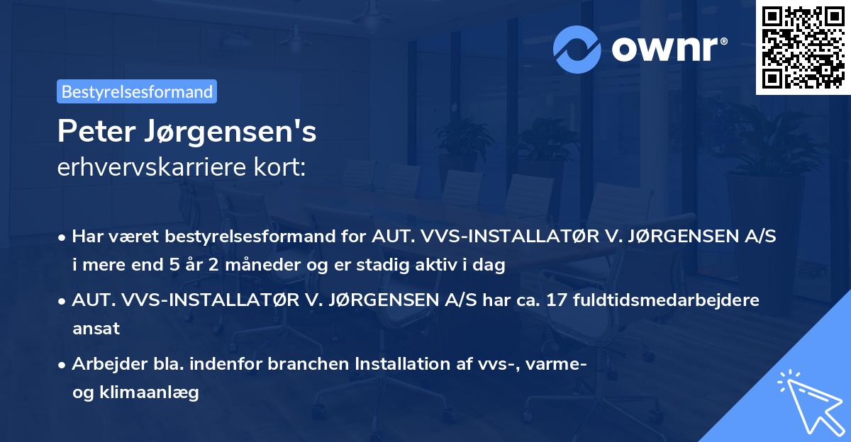 Peter Jørgensen's erhvervskarriere kort