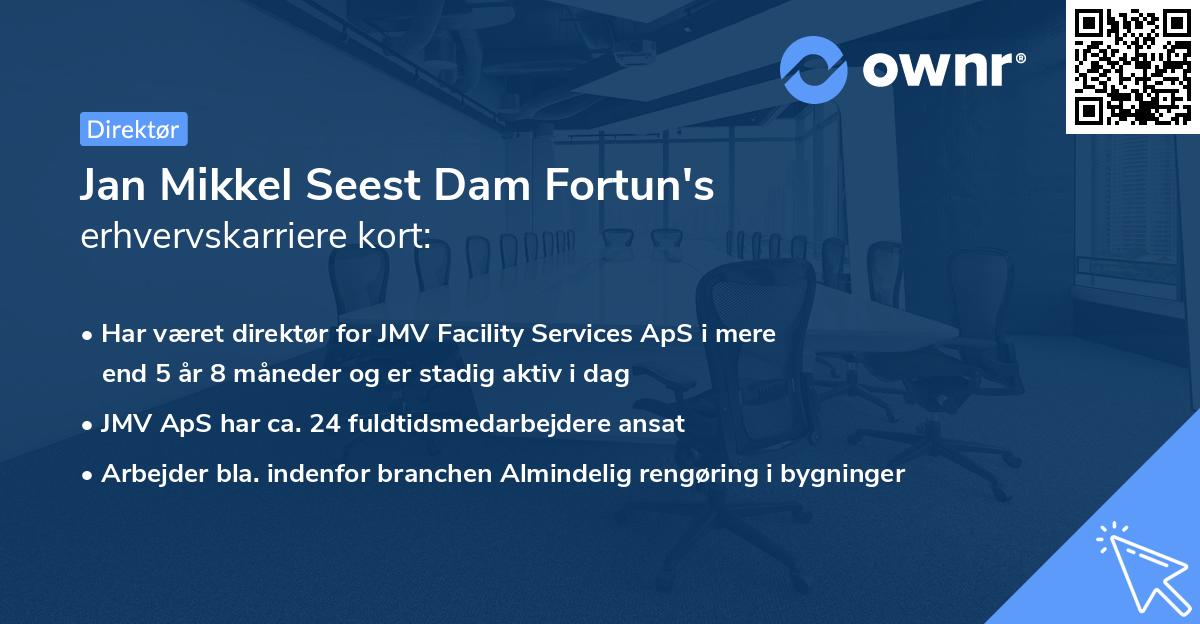 Jan Mikkel Seest Dam Fortun's erhvervskarriere kort