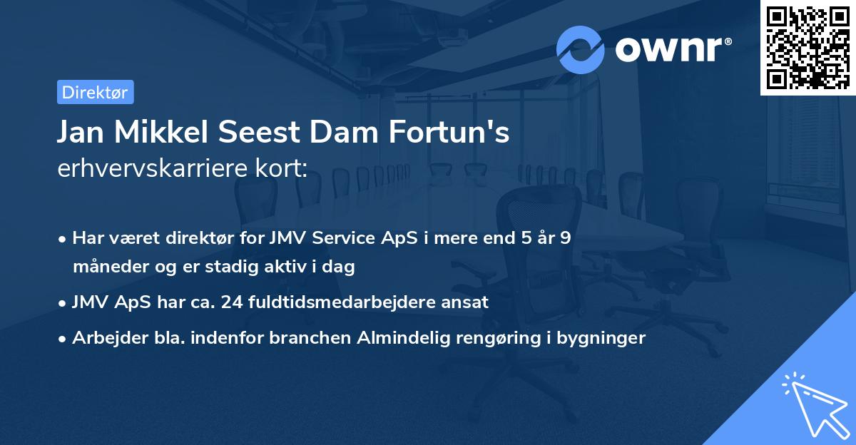 Jan Mikkel Seest Dam Fortun's erhvervskarriere kort