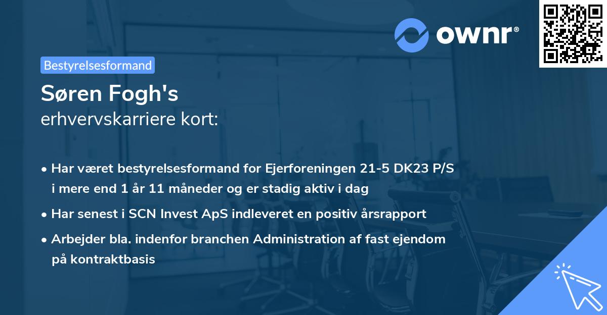 Søren Fogh's erhvervskarriere kort