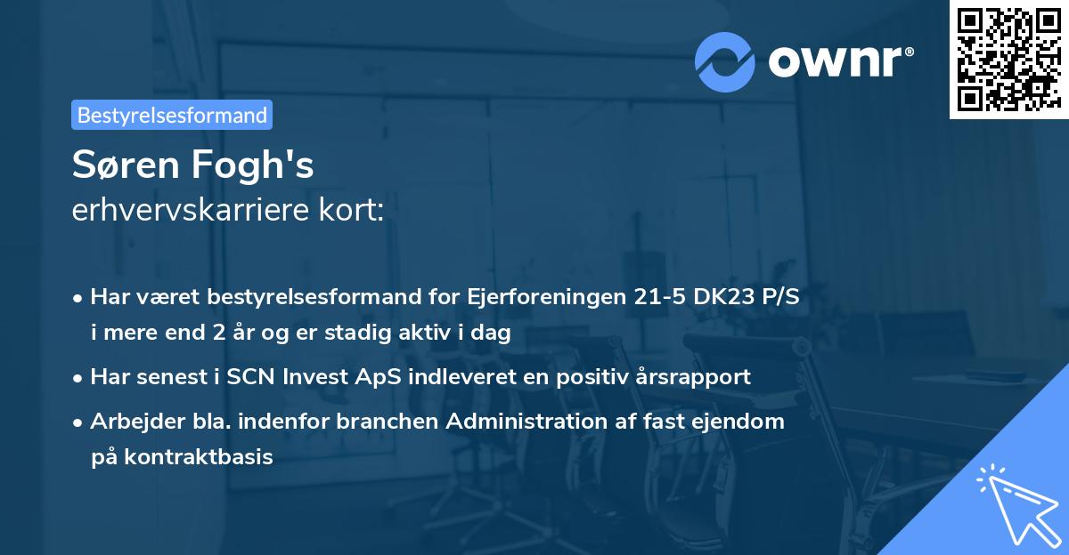 Søren Fogh's erhvervskarriere kort