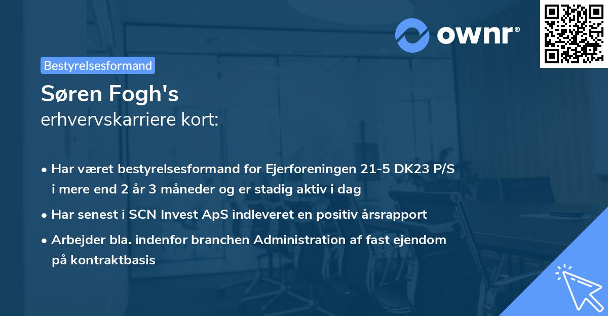 Søren Fogh's erhvervskarriere kort