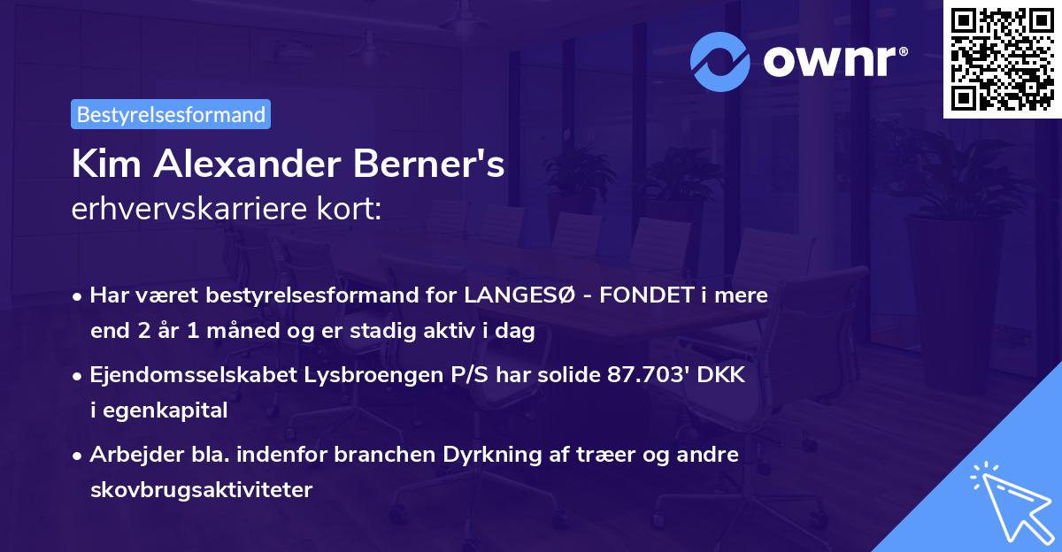 Kim Alexander Berner's erhvervskarriere kort