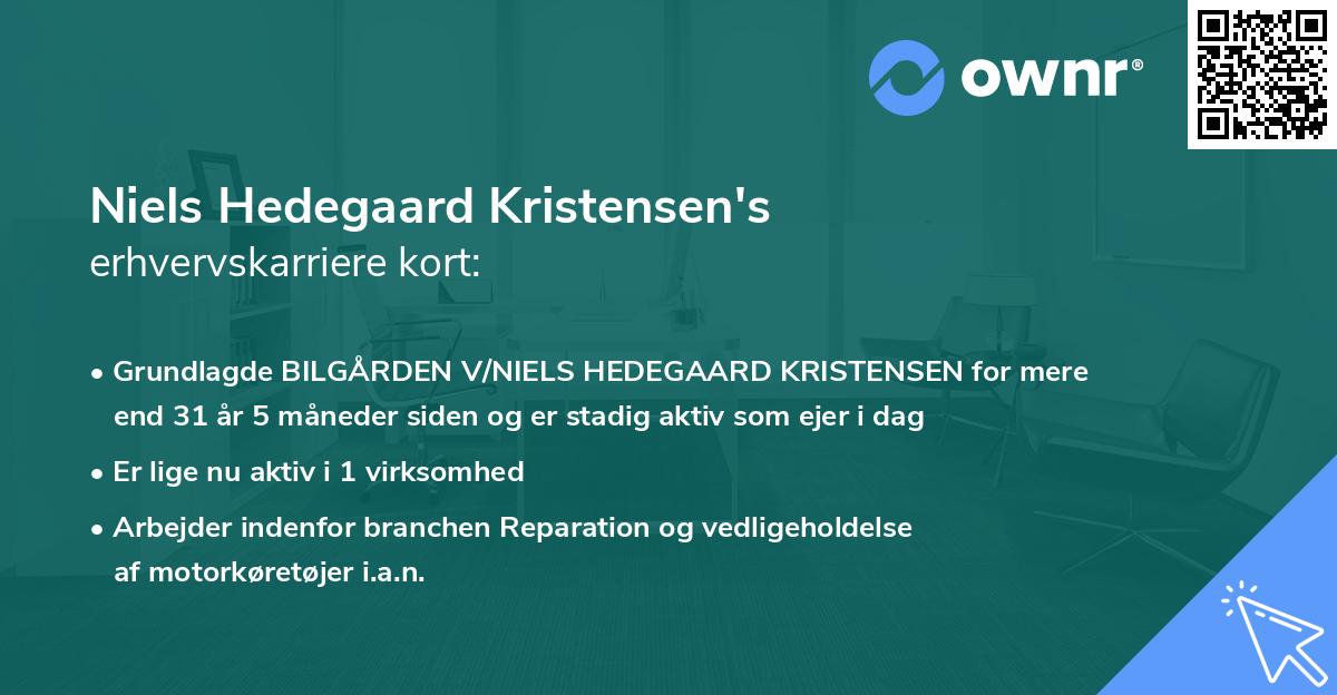 Niels Hedegaard Kristensen's erhvervskarriere kort
