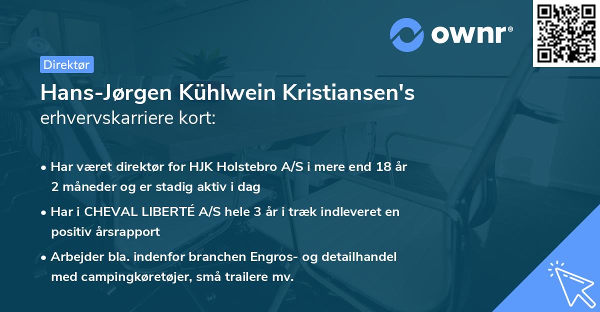 Hans-Jørgen Kühlwein Kristiansen's erhvervskarriere kort