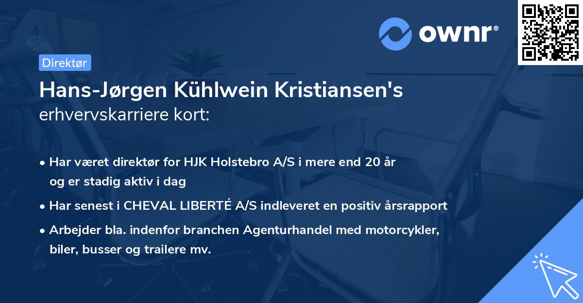 Hans-Jørgen Kühlwein Kristiansen's erhvervskarriere kort