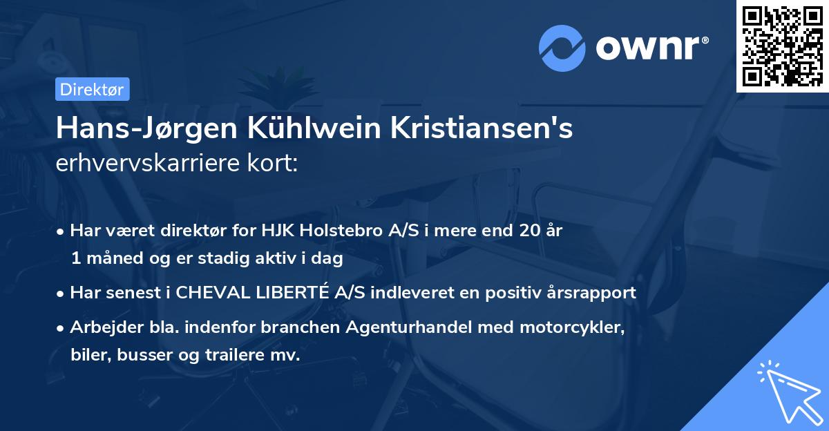 Hans-Jørgen Kühlwein Kristiansen's erhvervskarriere kort